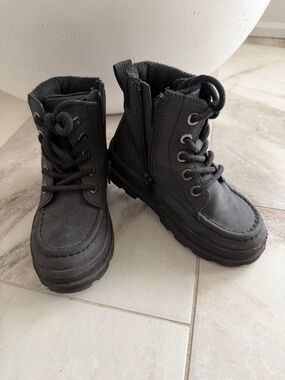 H&M Black Kids Lace-Up Zip Ankle Boots